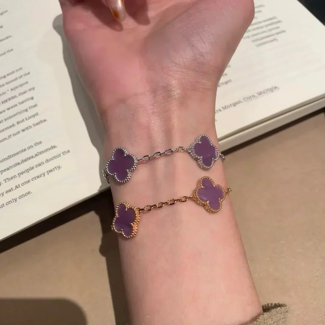 [Elara jewelsry ] CLOVER 5 MOTIF VIOLET BRACELET COLLECTION