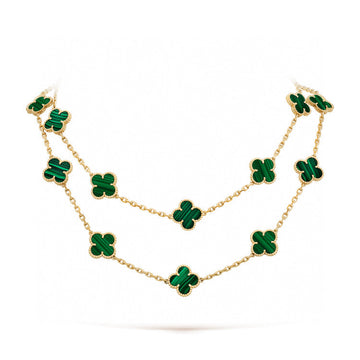 [Elara jewelsry ]CLOVER 20 MOTIFS MALACHITE GOLD