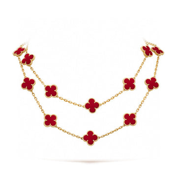 [Elara jewelsry ]CLOVER 20 MOTIFS CARNELIAN NECKLACE