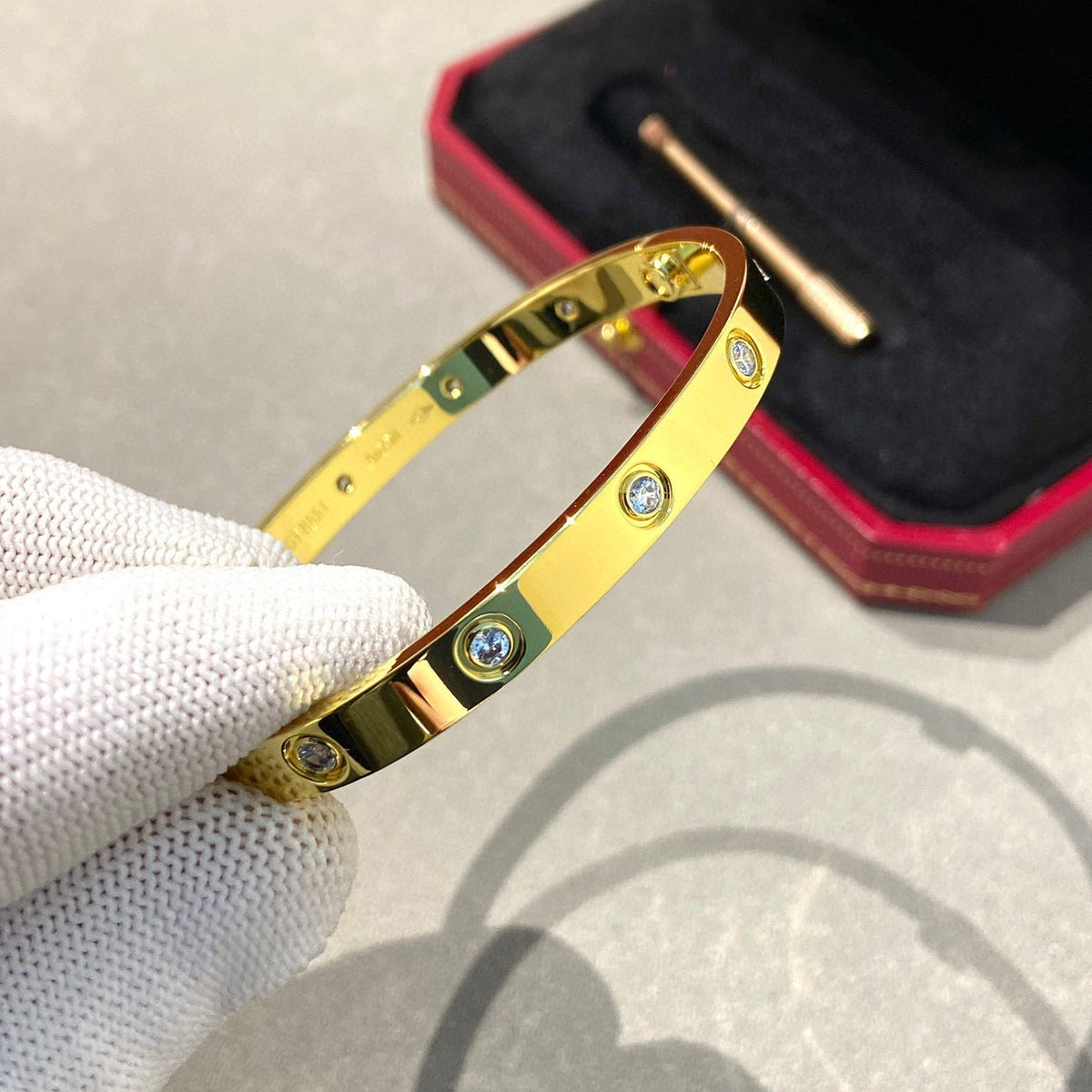 [Elara jewelsry ]LOVE BRACELET 6.1MM 10 DIAMONDS