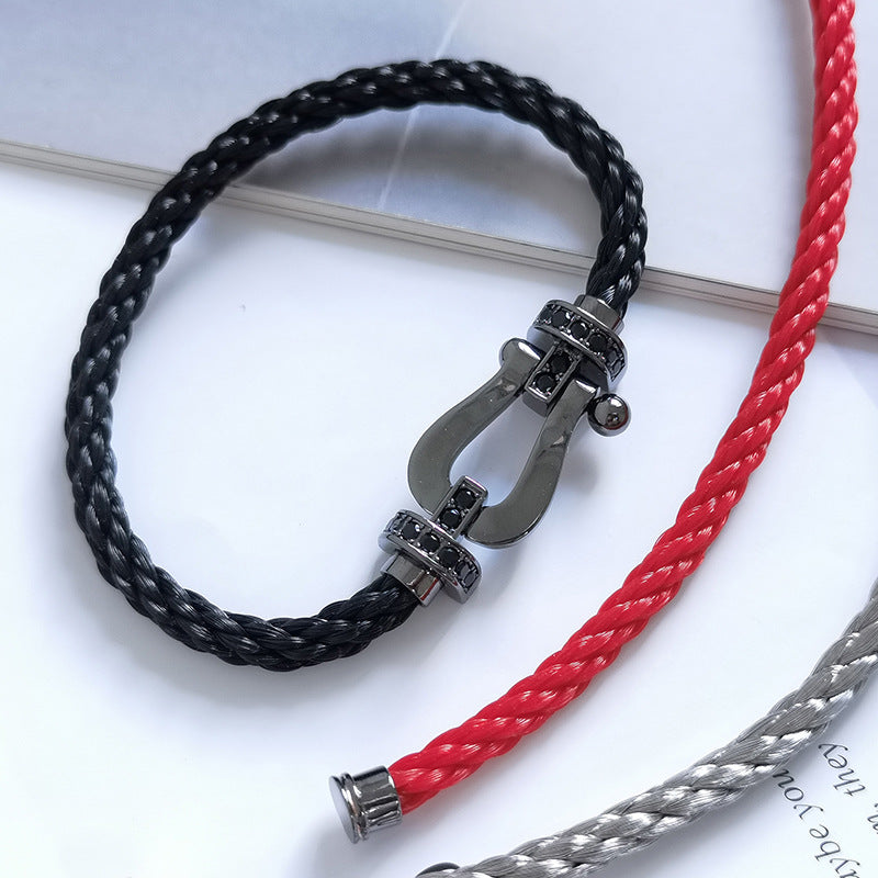 [Elara jewelsry ]FORCE LARGE SERIES HORSESHOE BLACK SAMURAI BRACELET