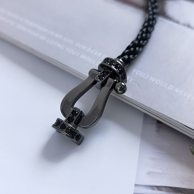 [Elara jewelsry ]FORCE LARGE SERIES HORSESHOE BLACK SAMURAI BRACELET