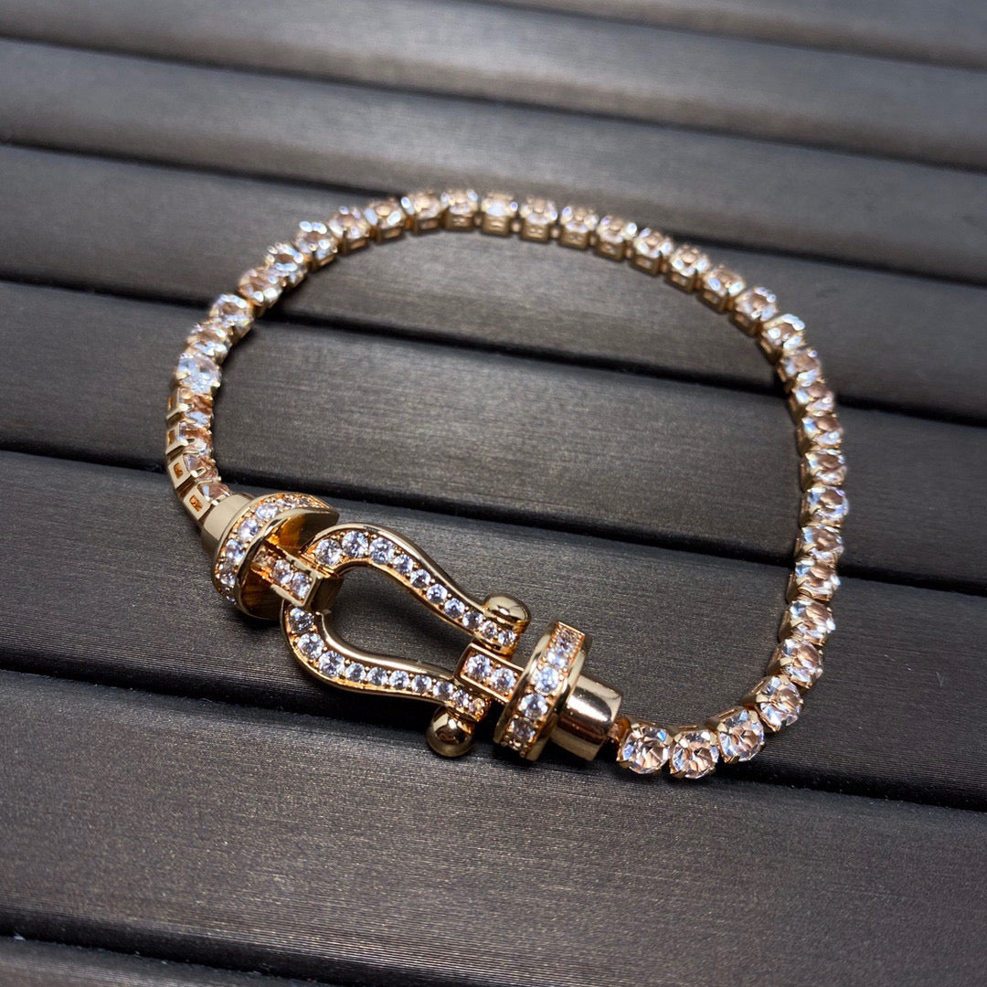 [Elara jewelsry ]FORCE  HORSESHOE  DIAMOND TENNIS BRACELET