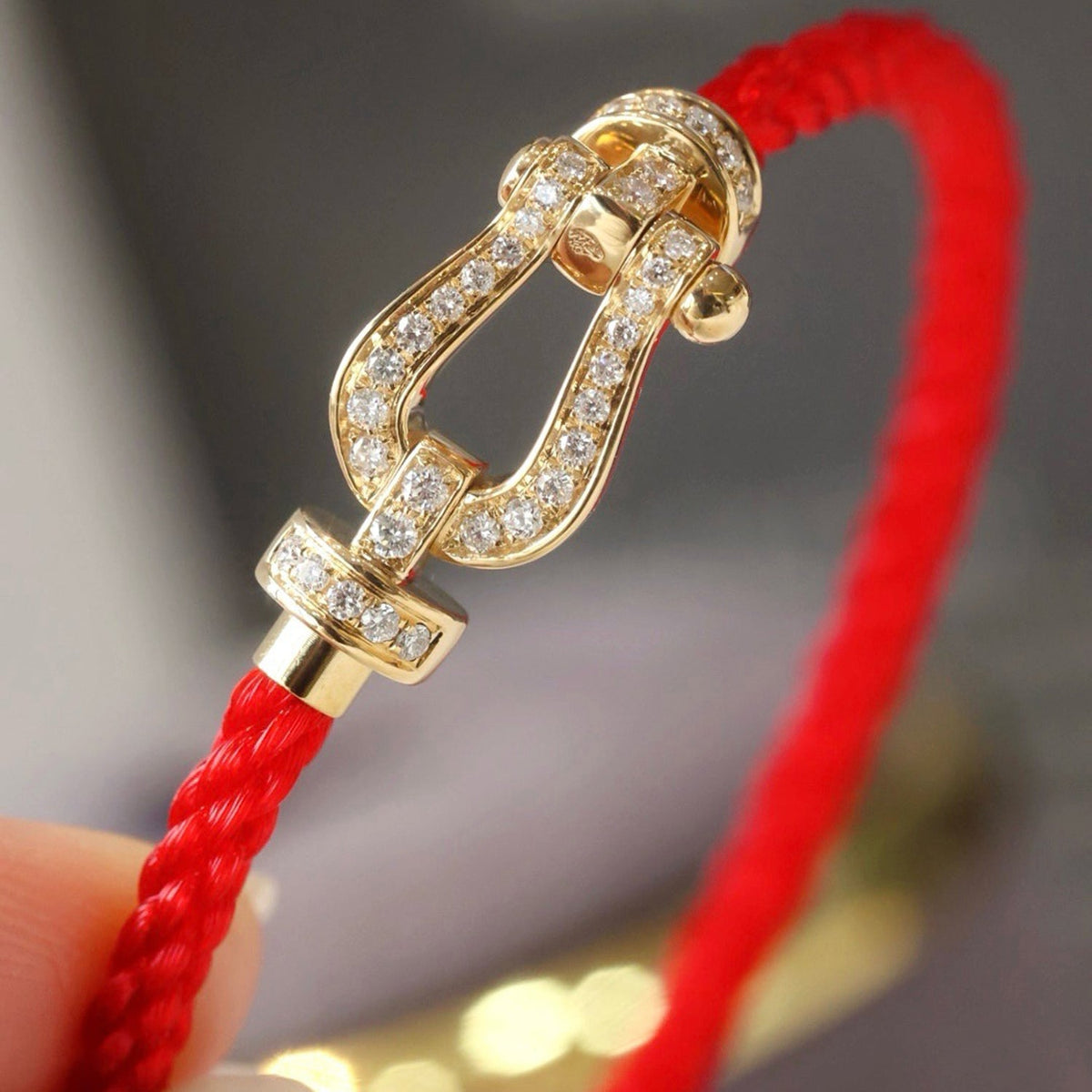 [Elara jewelsry ]FORCE LARGE HORSESHOE FULL DIAMOND BRACELET ROSE GOLD