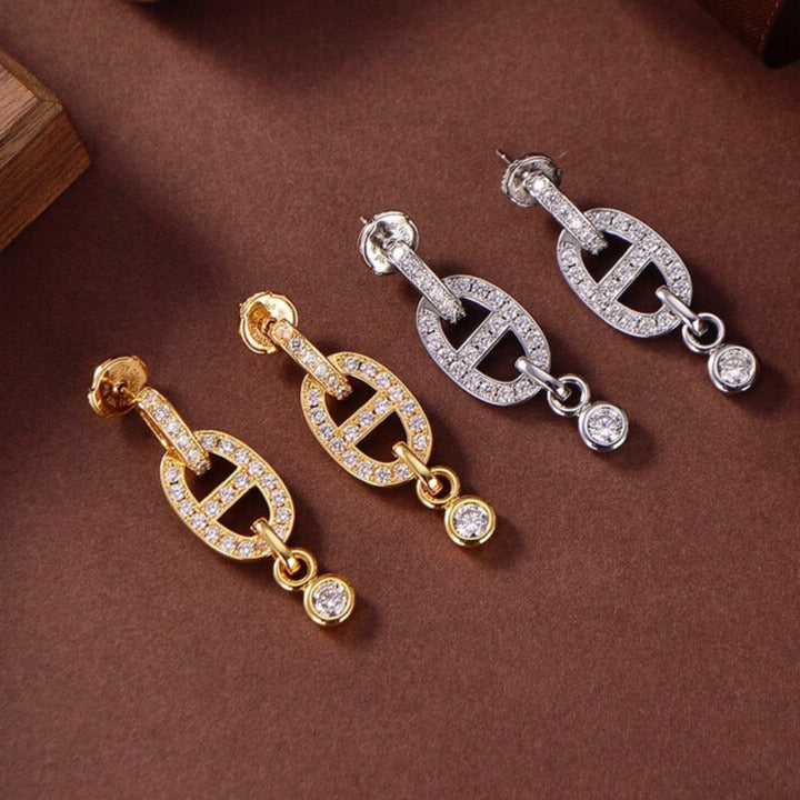 [Elara jewelsry ]HM CHAINE DIAMOND EARRINGS
