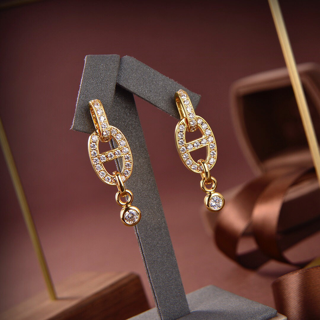 [Elara jewelsry ]HM CHAINE DIAMOND EARRINGS