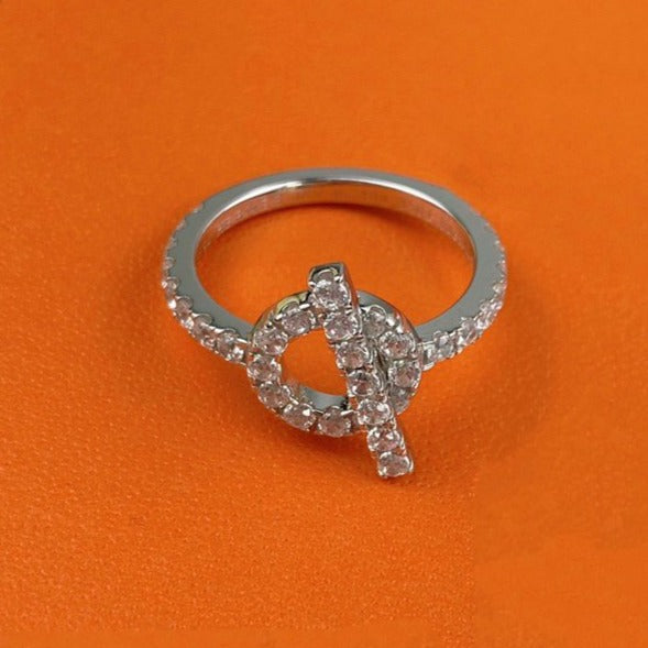 [Elara jewelsry ]ECHAPPEE RING SILVER DIAMOND