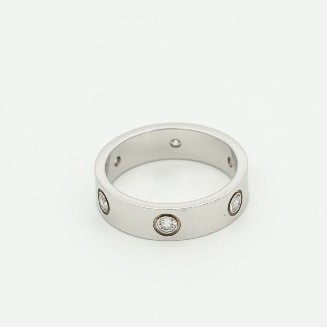 [Elara jewelsry ]LOVE RING 5.5MM 6 DIAMONDS SILVER
