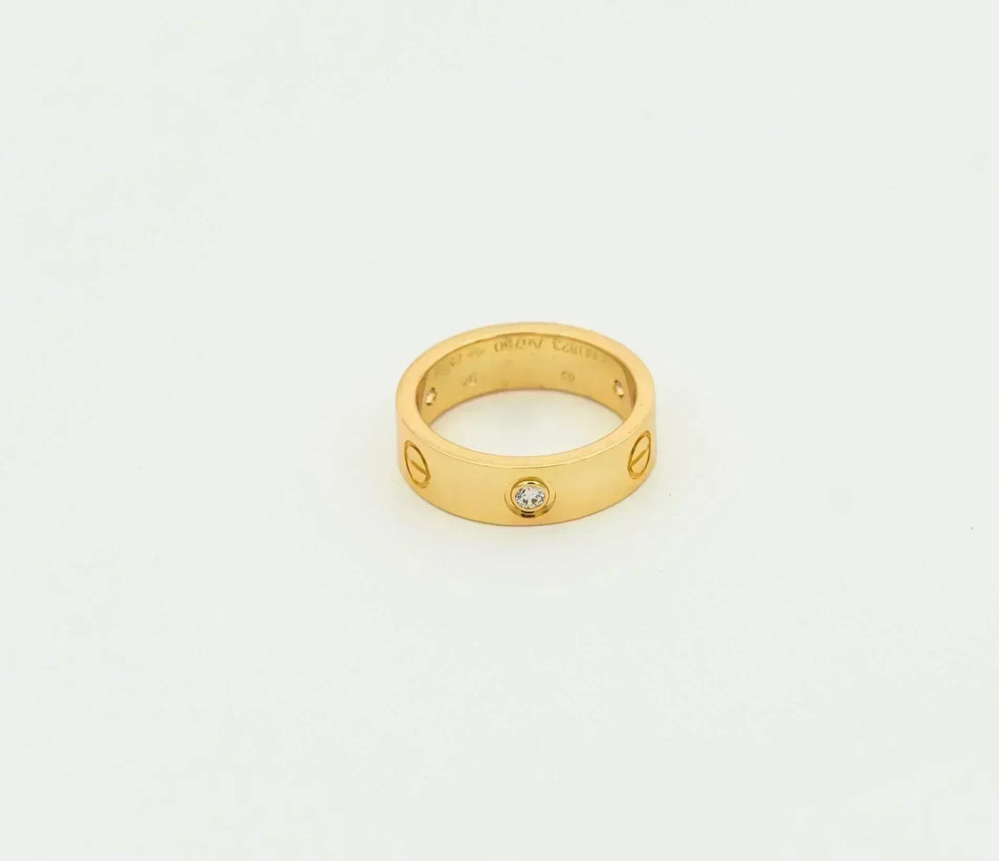 [Elara jewelsry ]LOVE RING 5.5MM 3 DIAMONDS GOLD