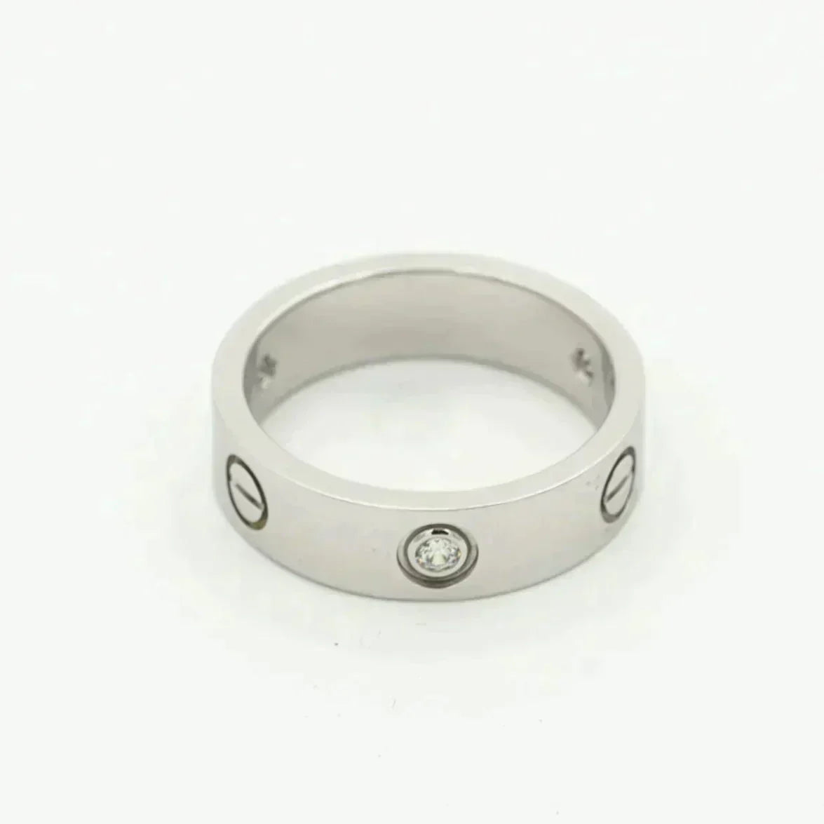 [Elara jewelsry ]LOVE RING 5.5MM 3 DIAMONDS SILVER