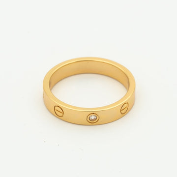 [Elara jewelsry ]LOVE RING 4MM 1 DIAMOND PINK GOLD