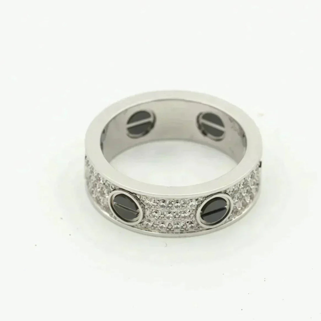 [Elara jewelsry ]LOVE RING 5.5MM DIAMONDS PAVED CERAMIC