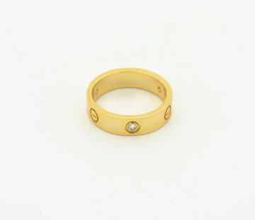[Elara jewelsry ]LOVE RING 4MM 1 DIAMOND GOLD
