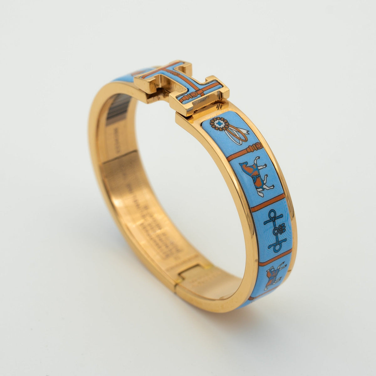 [Elara jewelsry ]H PINK GOLD BRACELET BLUE CERAMIC