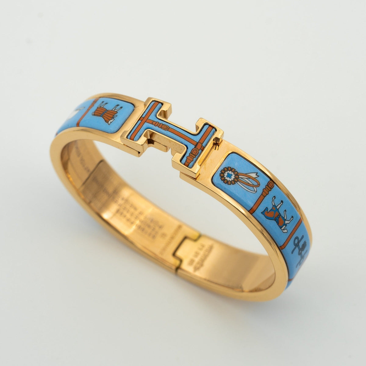 [Elara jewelsry ]H PINK GOLD BRACELET BLUE CERAMIC