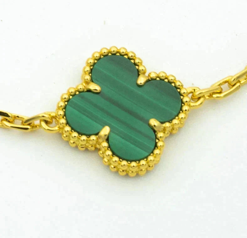 [Elara jewelsry ] CLOVER 5 MOTIF MALACHITE BRACELET COLLECTION