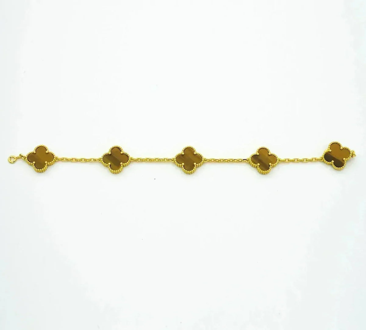 [Elara jewelsry ] CLOVER 5 MOTIFS TIGER EYE BRACELET COLLECTION