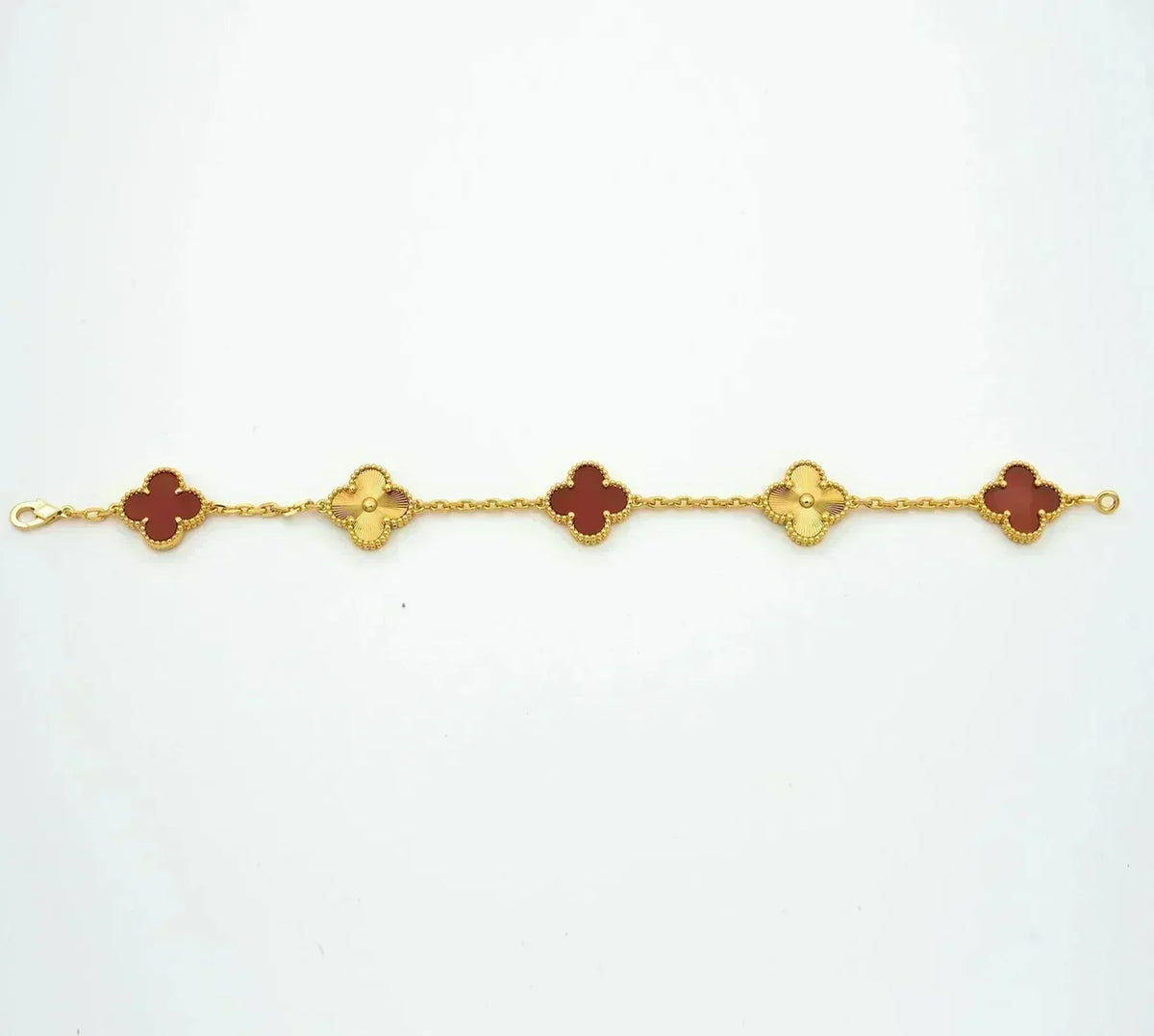 [Elara jewelsry ] CLOVER 5 MOTIF RED CORNELIAN BRACELET COLLECTION