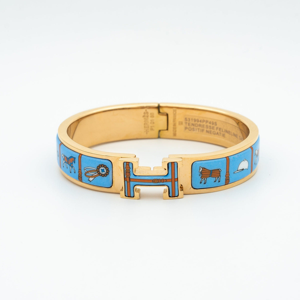 [Elara jewelsry ]H PINK GOLD BRACELET BLUE CERAMIC