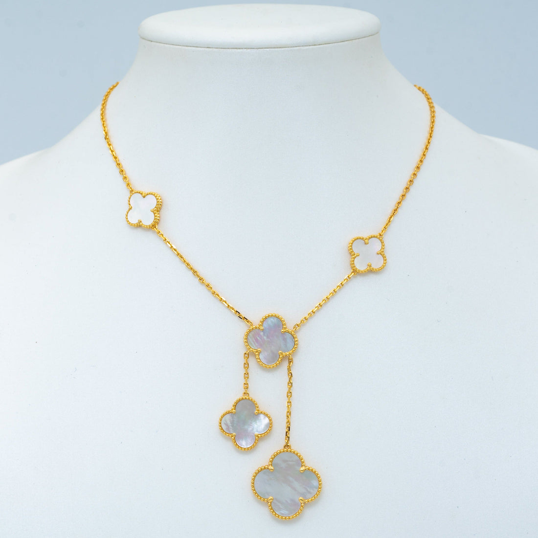 [Elara jewelsry ]CLOVER MOTHER OF PEARL NECKLACE 6 MOTIF