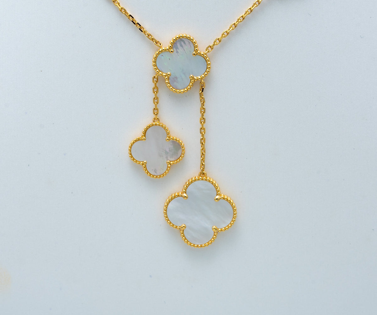 [Elara jewelsry ]CLOVER MOTHER OF PEARL NECKLACE 6 MOTIF