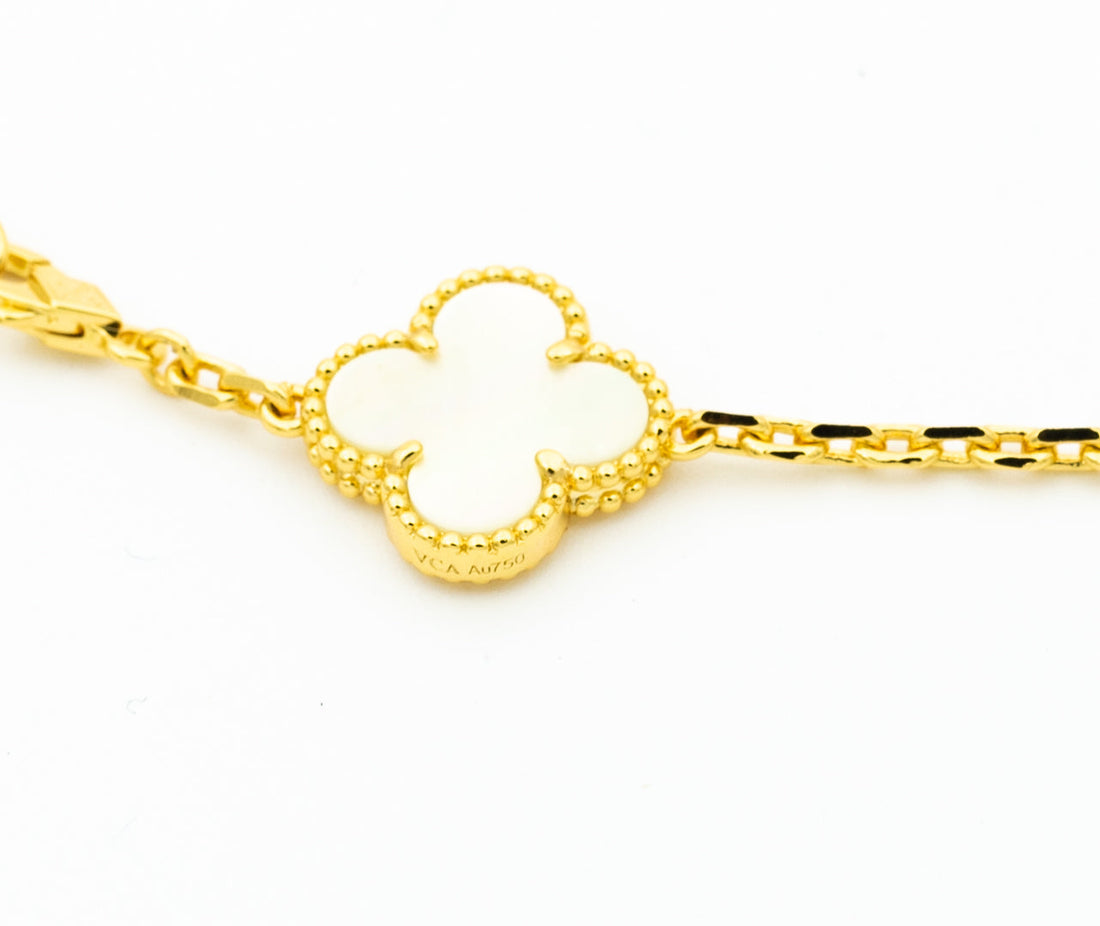 [Elara jewelsry ]CLOVER BRACELET 5 MOTIFS ONYX MOP