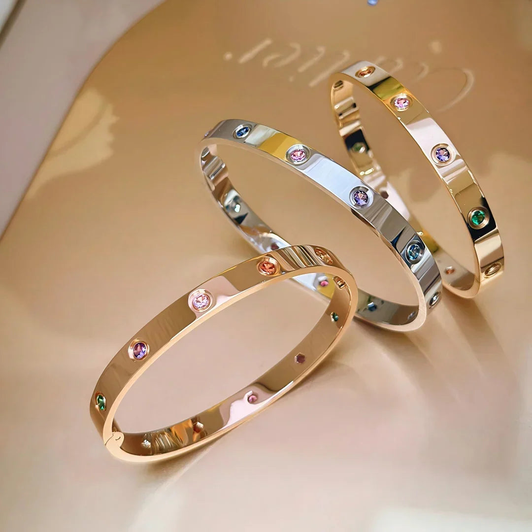[Elara jewelsry]CLASSIC 6.1MM LOVE BRACELET 10-DIAMOND MULTICOLOR