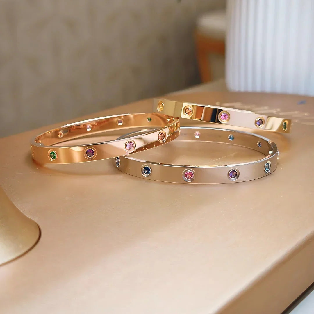 [Elara jewelsry]CLASSIC 6.1MM LOVE BRACELET 10-DIAMOND MULTICOLOR