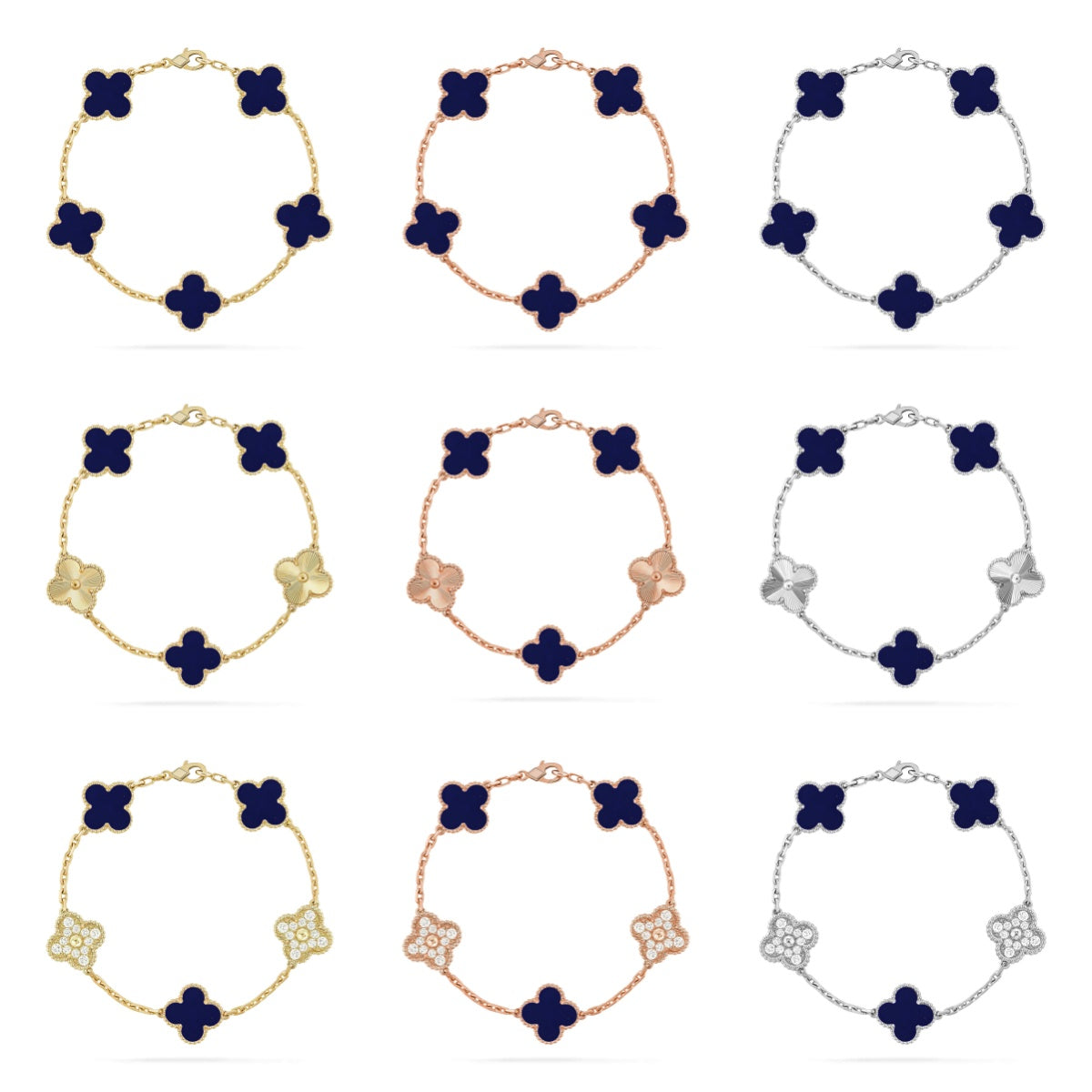 [Elara jewelsry ]CLOVER 5 MOTIF LAPIS LAZULI BRACELET COLLECTION