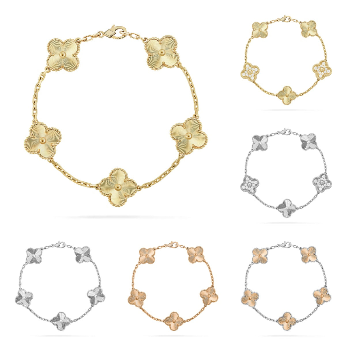 [Elara jewelsry ] CLOVER 5 MOTIF LASER BRACELET COLLECTION