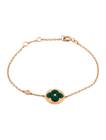 [Elara jewelsry ]SUN MALACHITE 1 DIAMOND PINK GOLD BRACELET