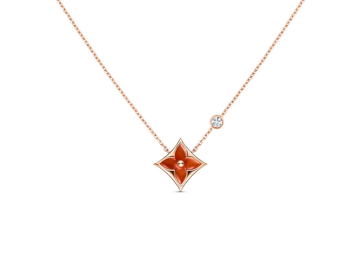 [Elara jewelsry ]STAR NECKLACE PINK GOLD 1 DIAMOND