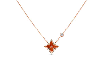 [Elara jewelsry ]STAR NECKLACE PINK GOLD 1 DIAMOND