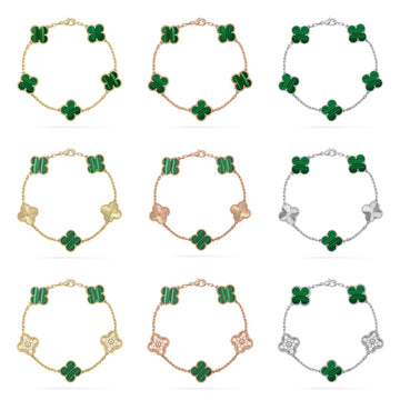 [Elara jewelsry ] CLOVER 5 MOTIF MALACHITE BRACELET COLLECTION