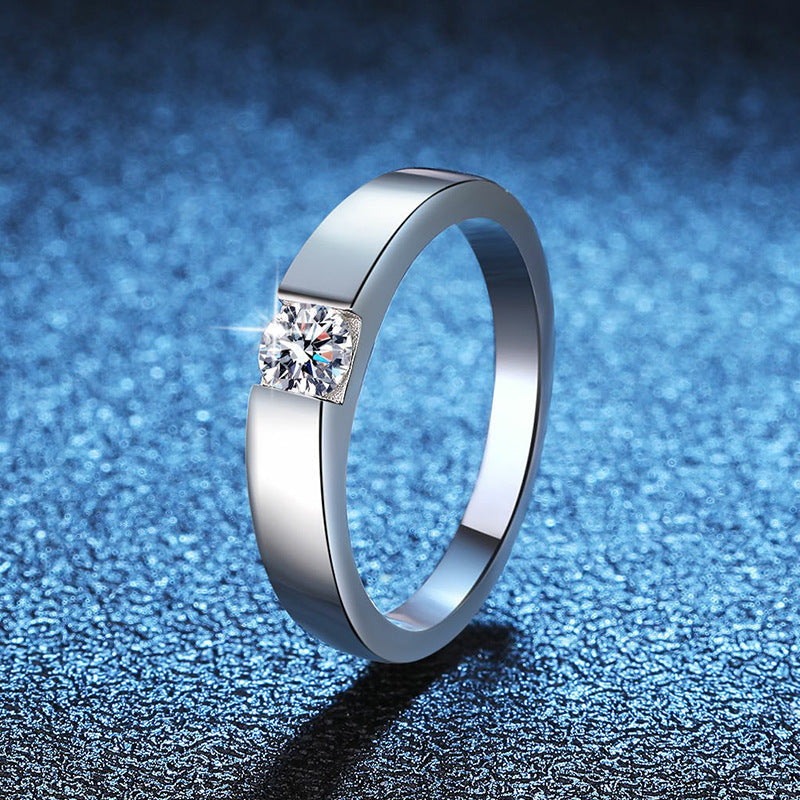 [Elara]SLEEK MINIMALIST COUPLE'S MOISSANITE RING