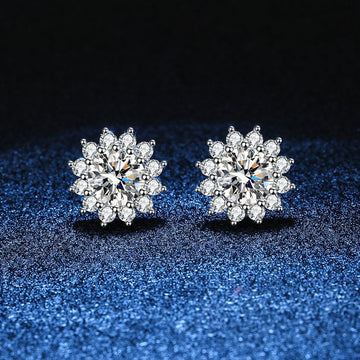 [Elara]BLOOMING SUNFLOWER MOISSANITE STUD EARRINGS