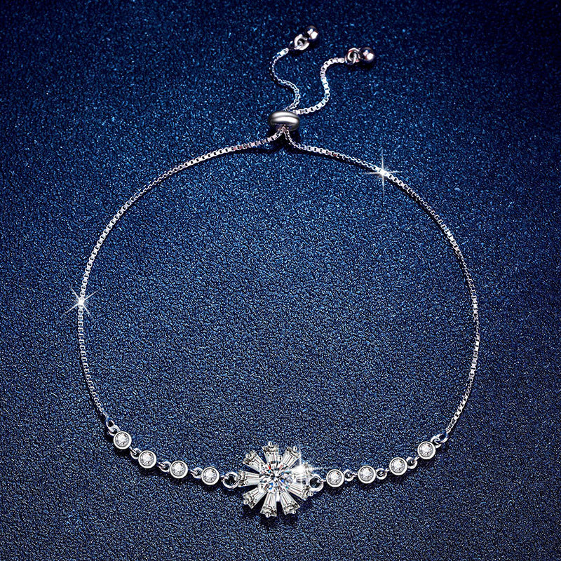 [Elara]RADIANT ICY CRYSTAL SUNFLOWER MOISSANITE BRACELET