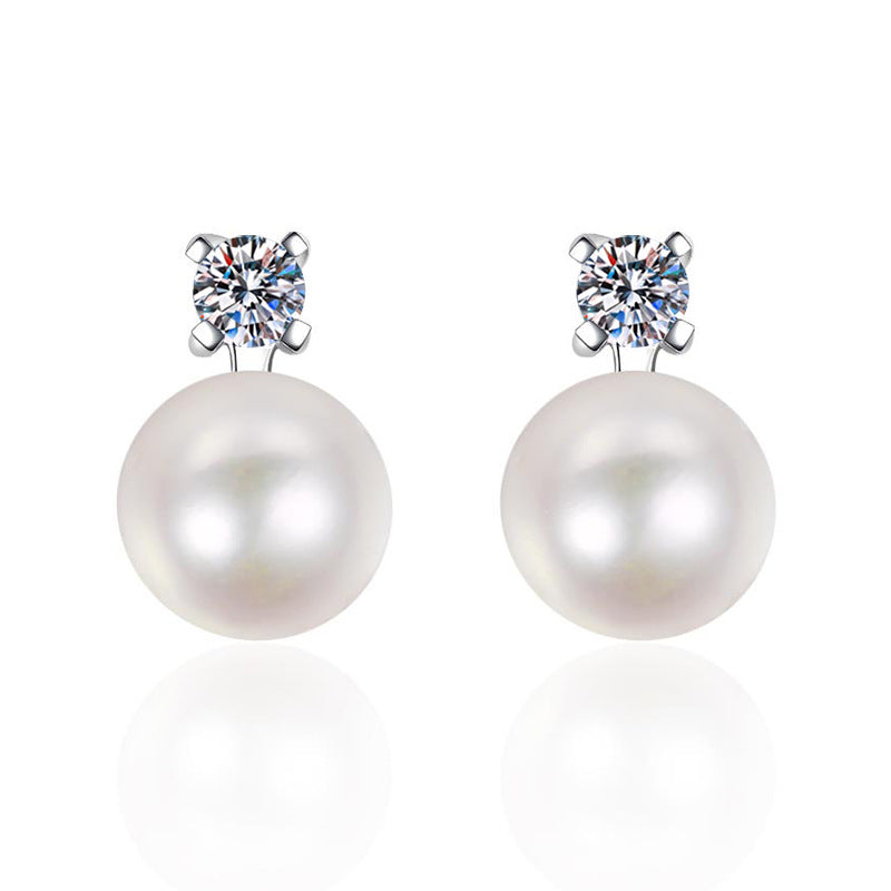 [Elara]ELEGANT NATURAL PEARL & MOISSANITE DROP EARRINGS