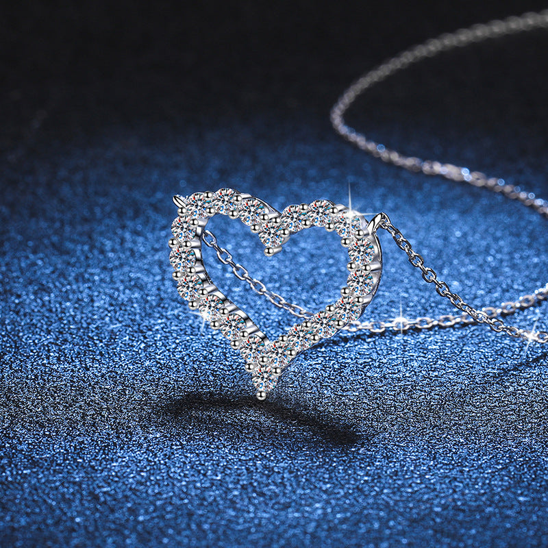 [Elara]ROMANTIC HEART MOISSANITE PENDANT NECKLACE