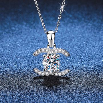 [Elara]CLASSIC INTERLOCKING MOISSANITE PENDANT NECKLACE