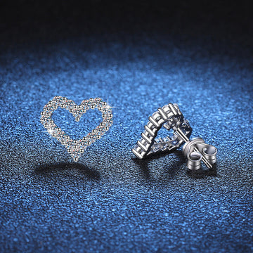 [Elara]SPARKLING HEART-SHAPED MOISSANITE STUD EARRINGS