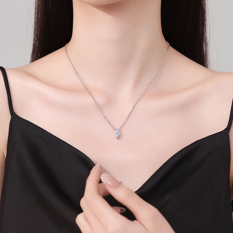 [Elara]SOPHISTICATED MARQUISE-CUT MOISSANITE PENDANT NECKLACE