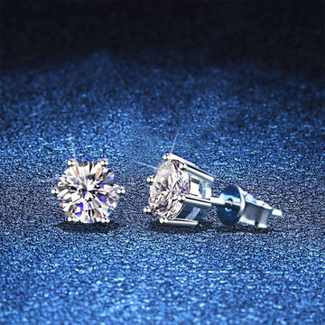 [Elara]SIX-PRONG MOISSANITE EARRINGS