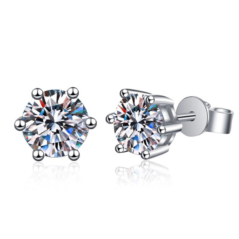 [Elara]SIX-PRONG MOISSANITE EARRINGS