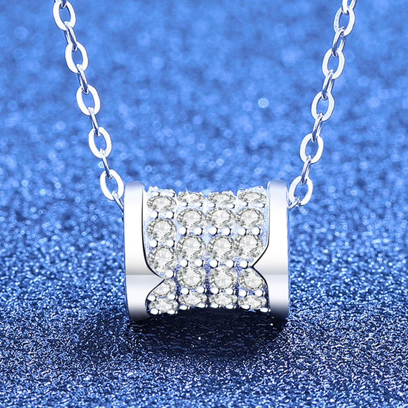 [Elara]FULL-PAVE "HOURGLASS" MOISSANITE NECKLACE
