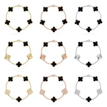 [Elara jewelsry ] CLOVER 5 MOTIF ONYXS BRACELET COLLECTION