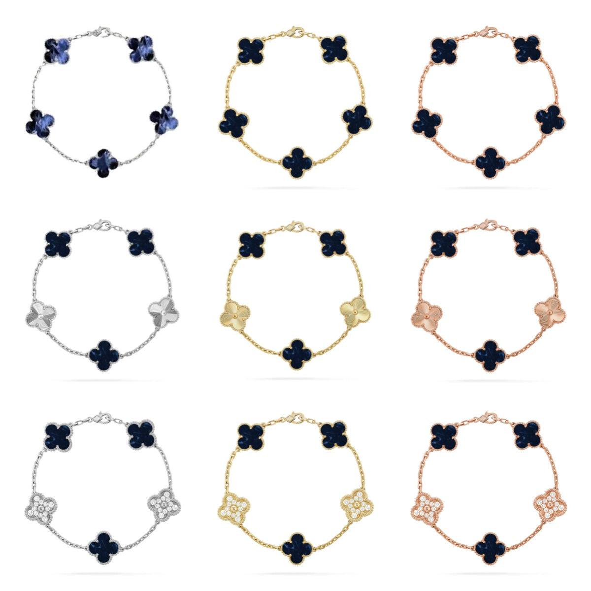 [Elara jewelsry ]CLOVER 5 MOTIF PIETERSITE BRACELET COLLECTION