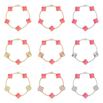 [Elara jewelsry ] CLOVER 5 MOTIFS  PINK MOP BRACELET COLLECTION