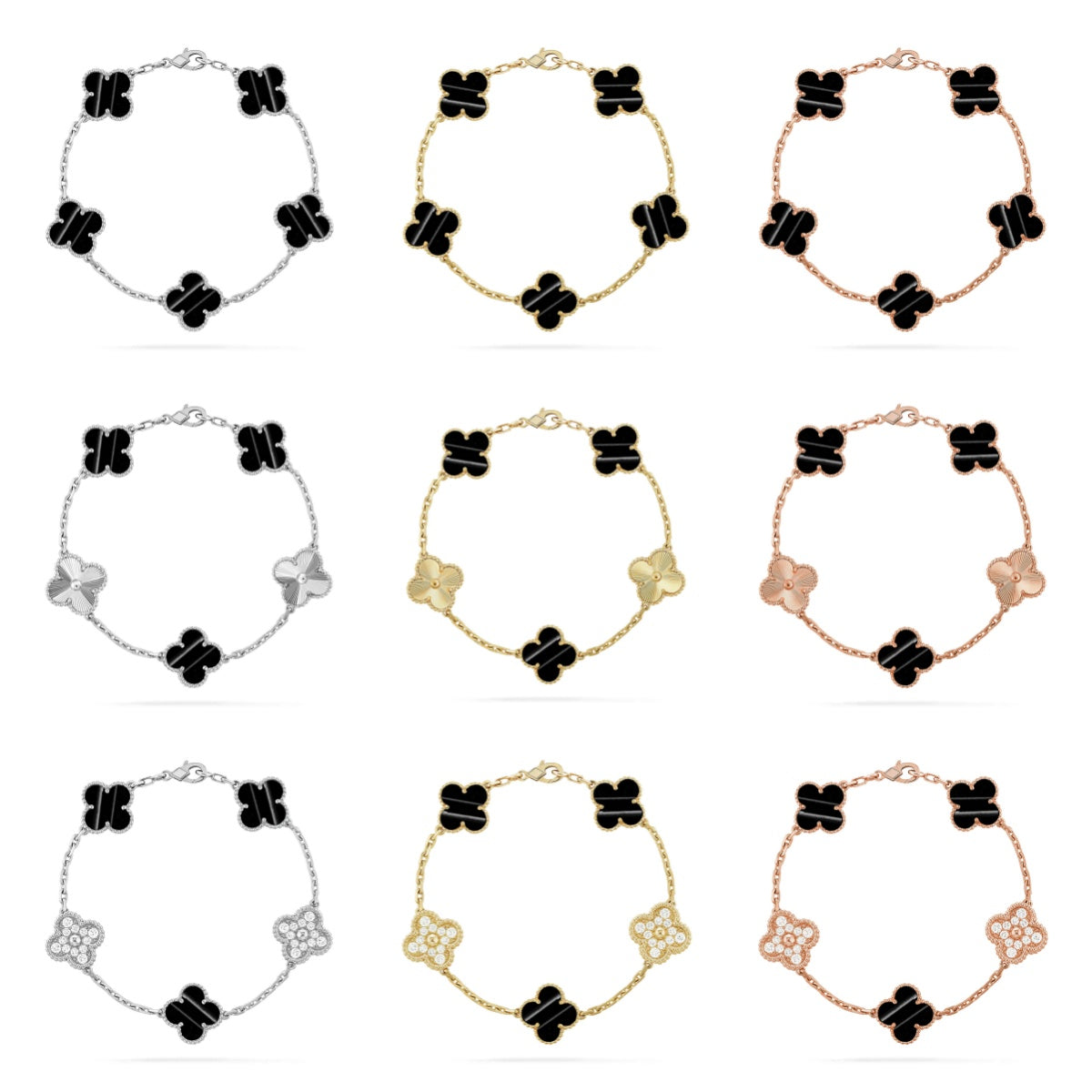 [Elara jewelsry ] CLOVER 5 MOTIF PULSAR STONE BRACELET COLLECTION