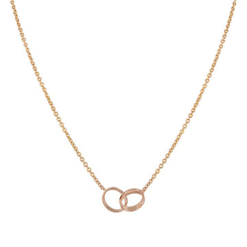 [Elara jewelsry ]LOVE NECKLACE DOUBLE RING PINK GOLD